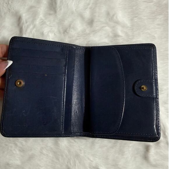 Vintage COACH y2k Navy Blue Made in Mexico Wallet - Picture 4 of 8